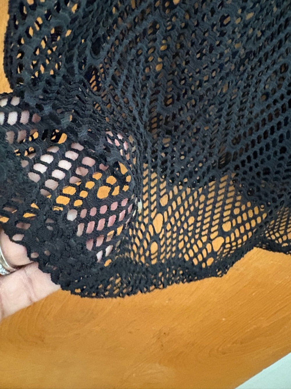 Miken Black Crochet Swim Coverup M - Picture 3 of 7